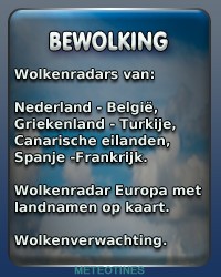 Wolkenradar Nederland - Belgie - Frankrijk - Europa - Spanje - Griekenland - Turkije - Canarische Eilanden - Italie - actuele bewolking